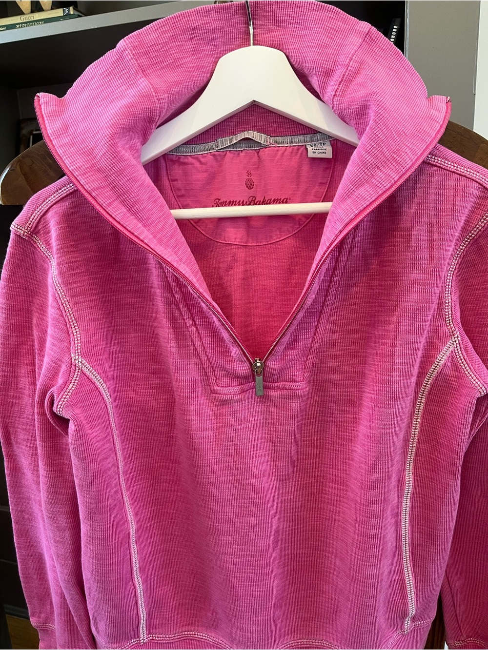 Tommy Bahama Pink Half-Zip Corded Pullover